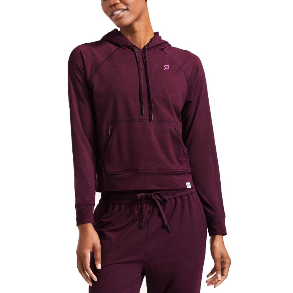 Peloton Pullover Hoodie Women XS Plum Purple Graphic Logo Activewear Workout